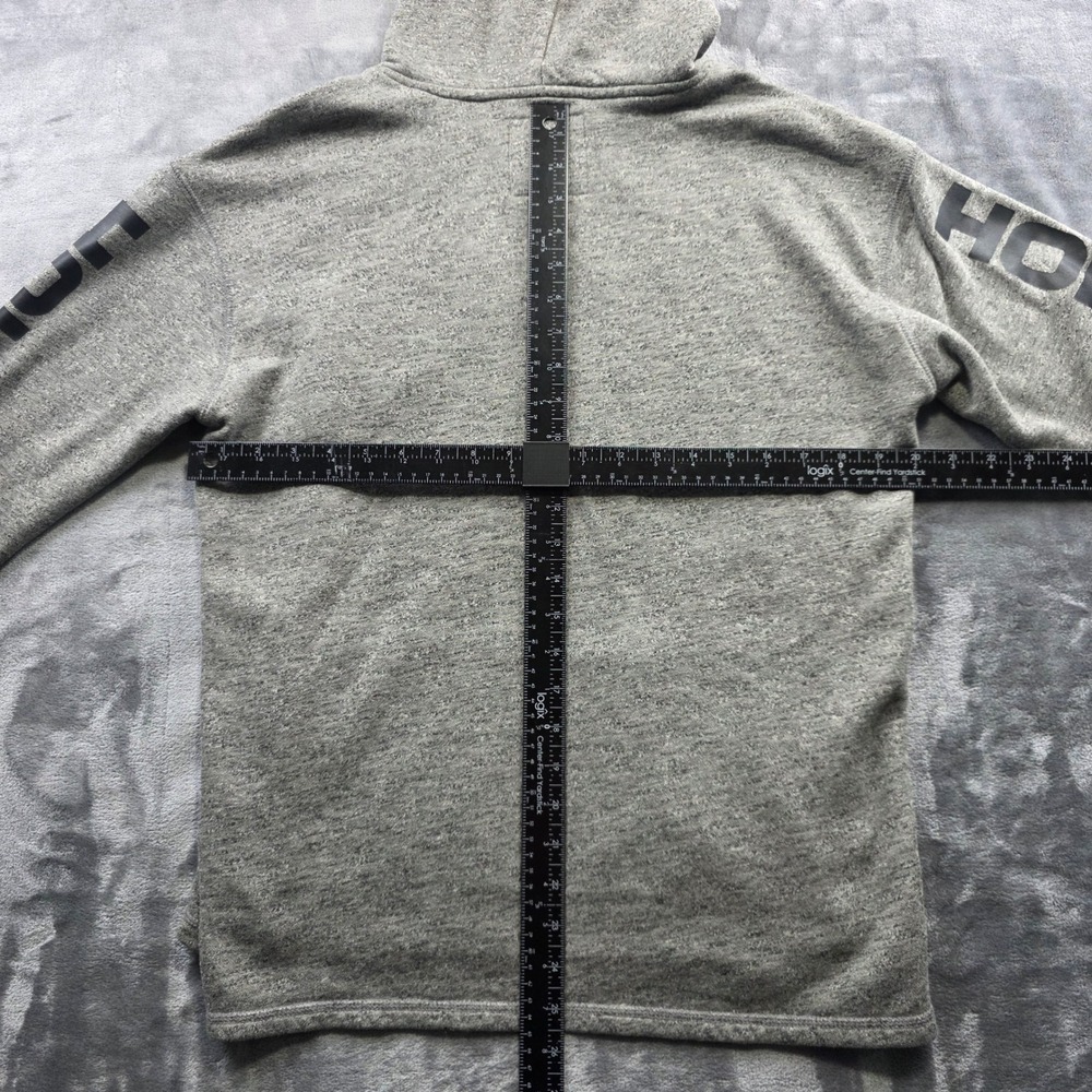 Hollister Hoodie Small Gray Mens Regular Fit Cotton Blend Logo Sleeve Pullover - Picture 7 of 9